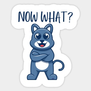 FUNNY KITTY CAT "Now What? Sticker